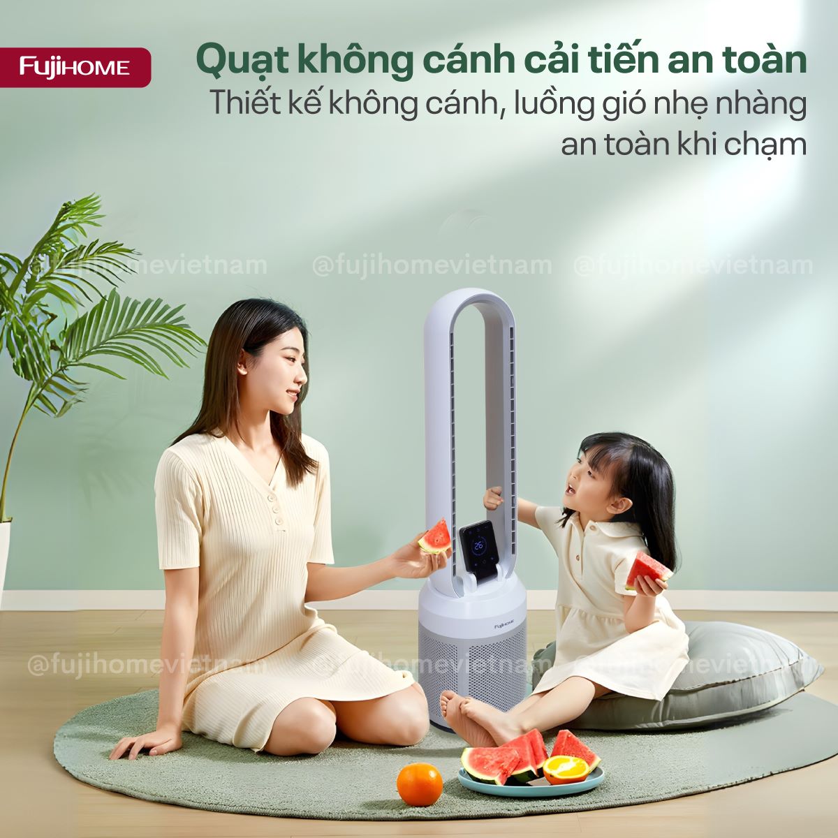 Quạt Không Cánh Fujihome BF-308DC Remote, lọc không khí