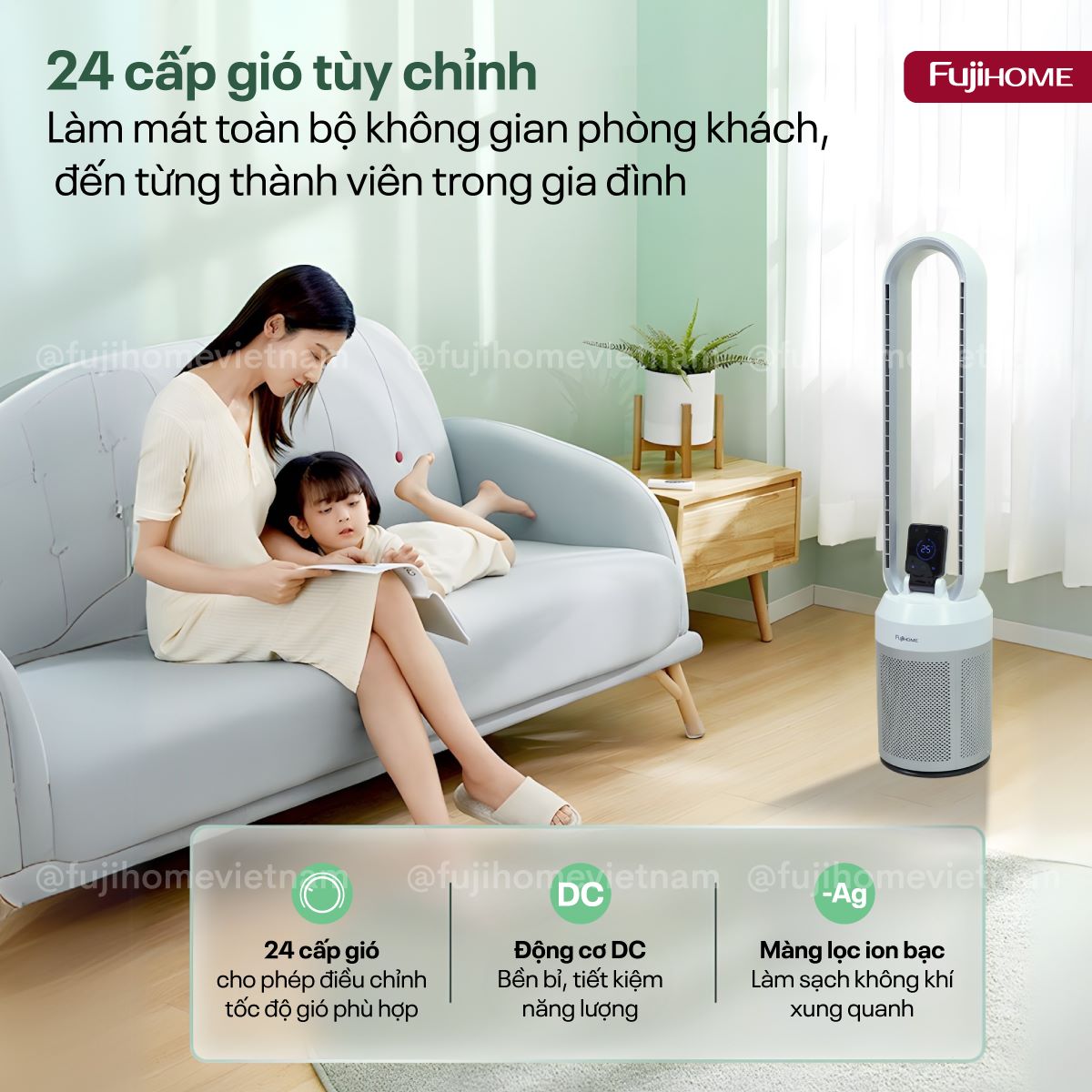 Quạt không cánh Fujihome BF308DC