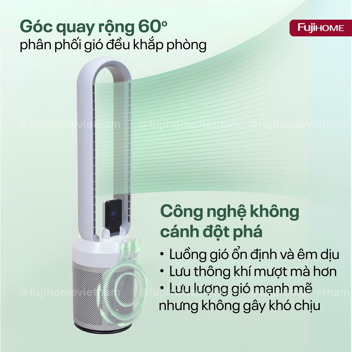 Quạt không cánh Fujihome BF308DC