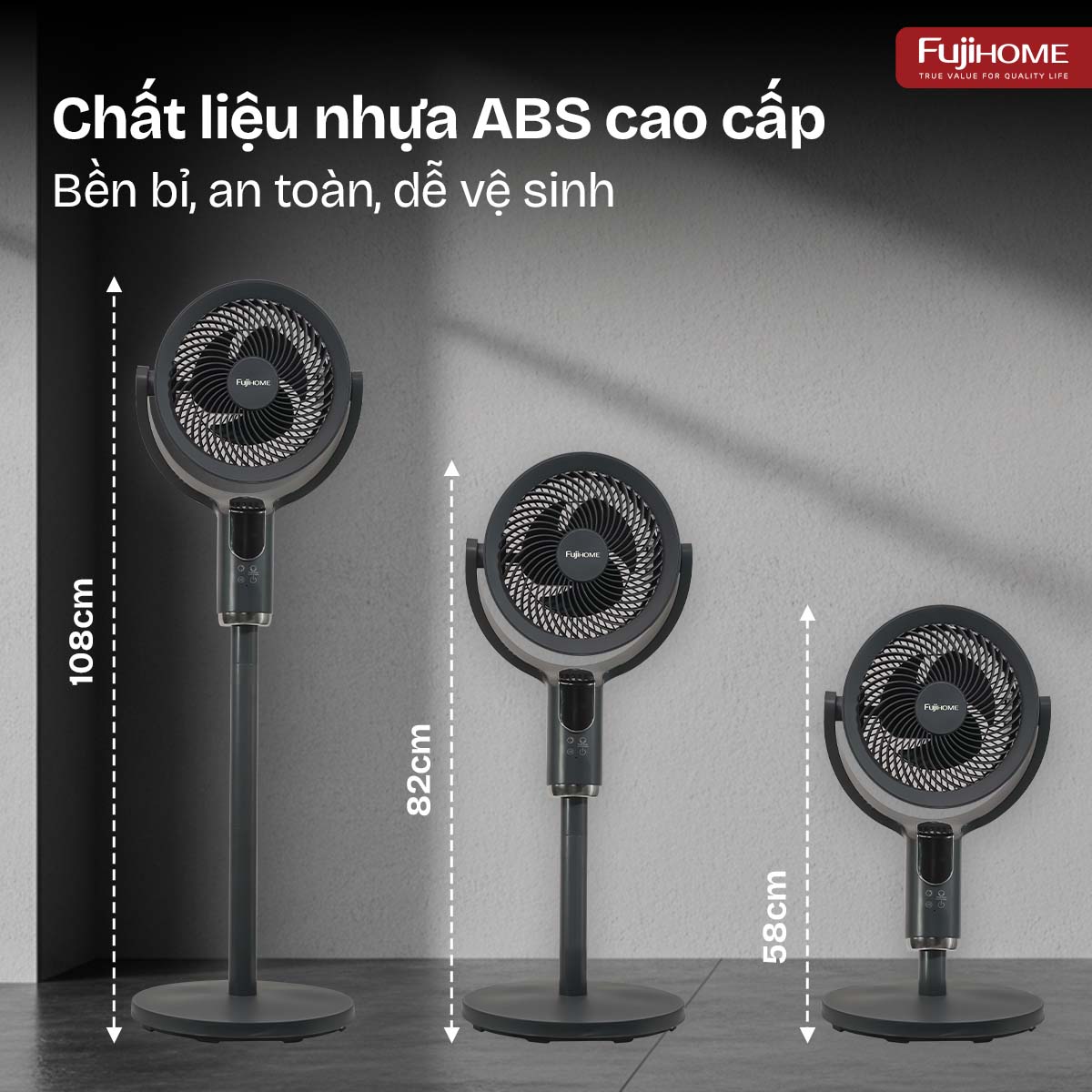 Quạt tuần hoàn không khí điều khiển bằng giọng nói Fujihome CFR04-VOICE