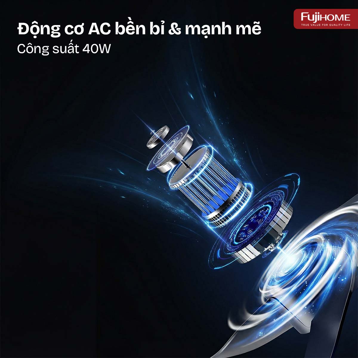 Quạt tuần hoàn không khí điều khiển bằng giọng nói Fujihome CFR04-VOICE