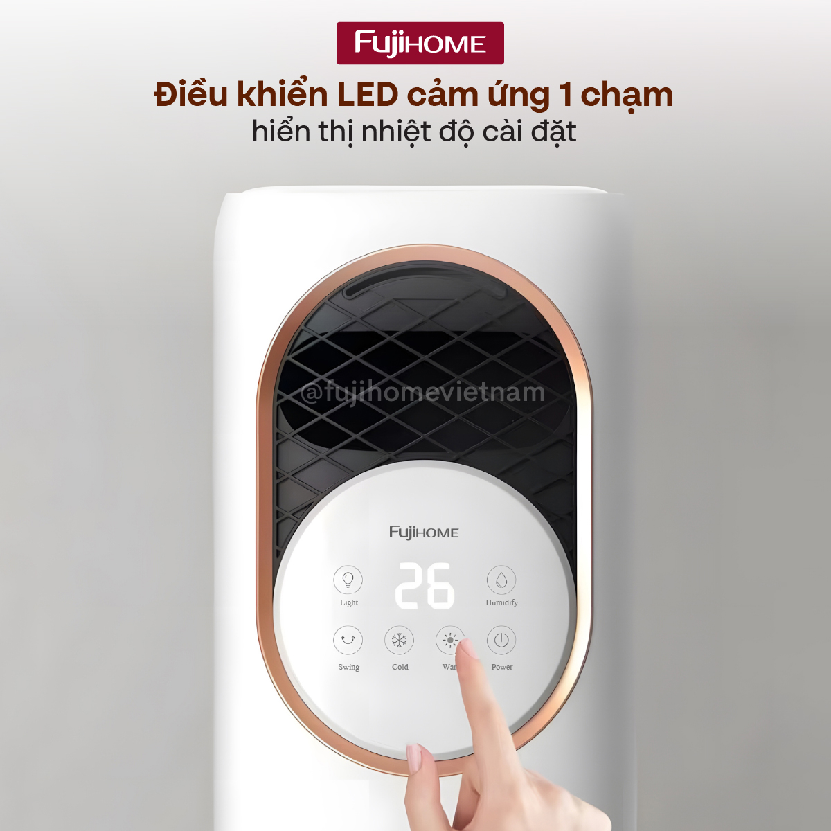 Quạt Làm Mát, Sưởi Ấm và Tạo ẩm Fujihome AC01 2 phiên bản màu trắng và vàng