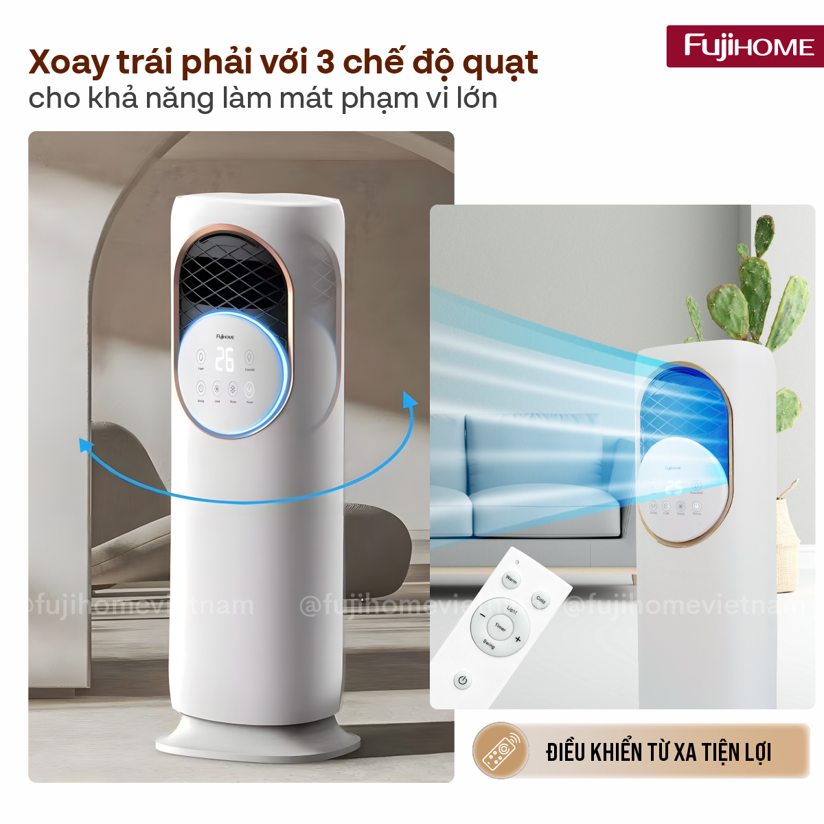 Quạt điều hòa không khí làm mát và sưởi ấm Fujihome AC01