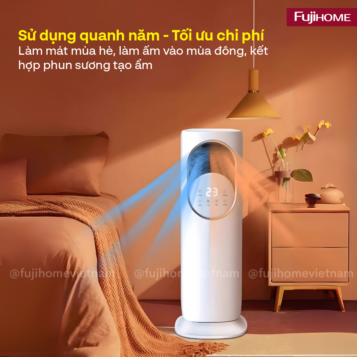 Quạt điều hòa không khí làm mát và sưởi ấm Fujihome AC01